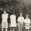 Caption from album: Jean, Jeanette, Raymond, and Lawrence at Grandpa's